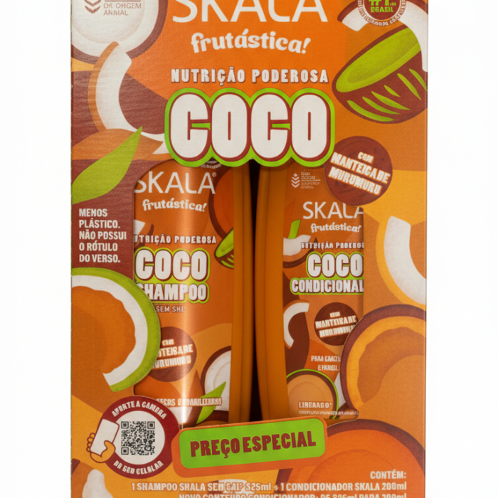 Kit Shampoo 325ml + Acondicionador 200ml Skala Coco