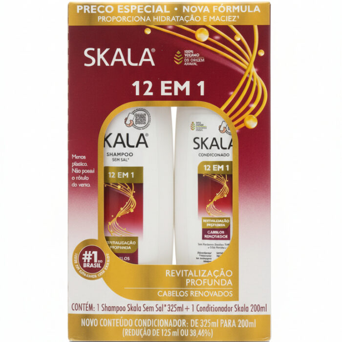 Kit Shampoo 325ml + Acondicionador 200ml Skala 12 en 1