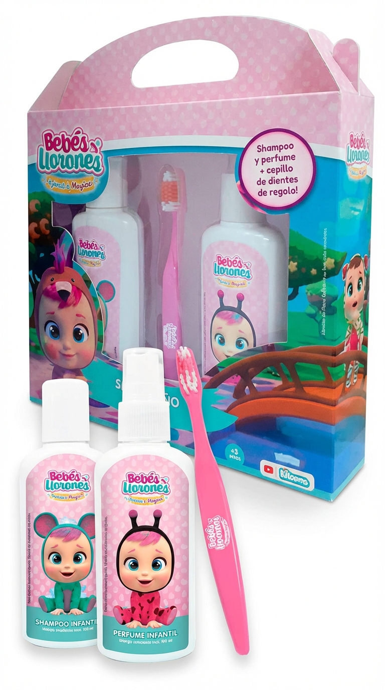 Set de Baño Infantil Bebe Llorones x3 unidades