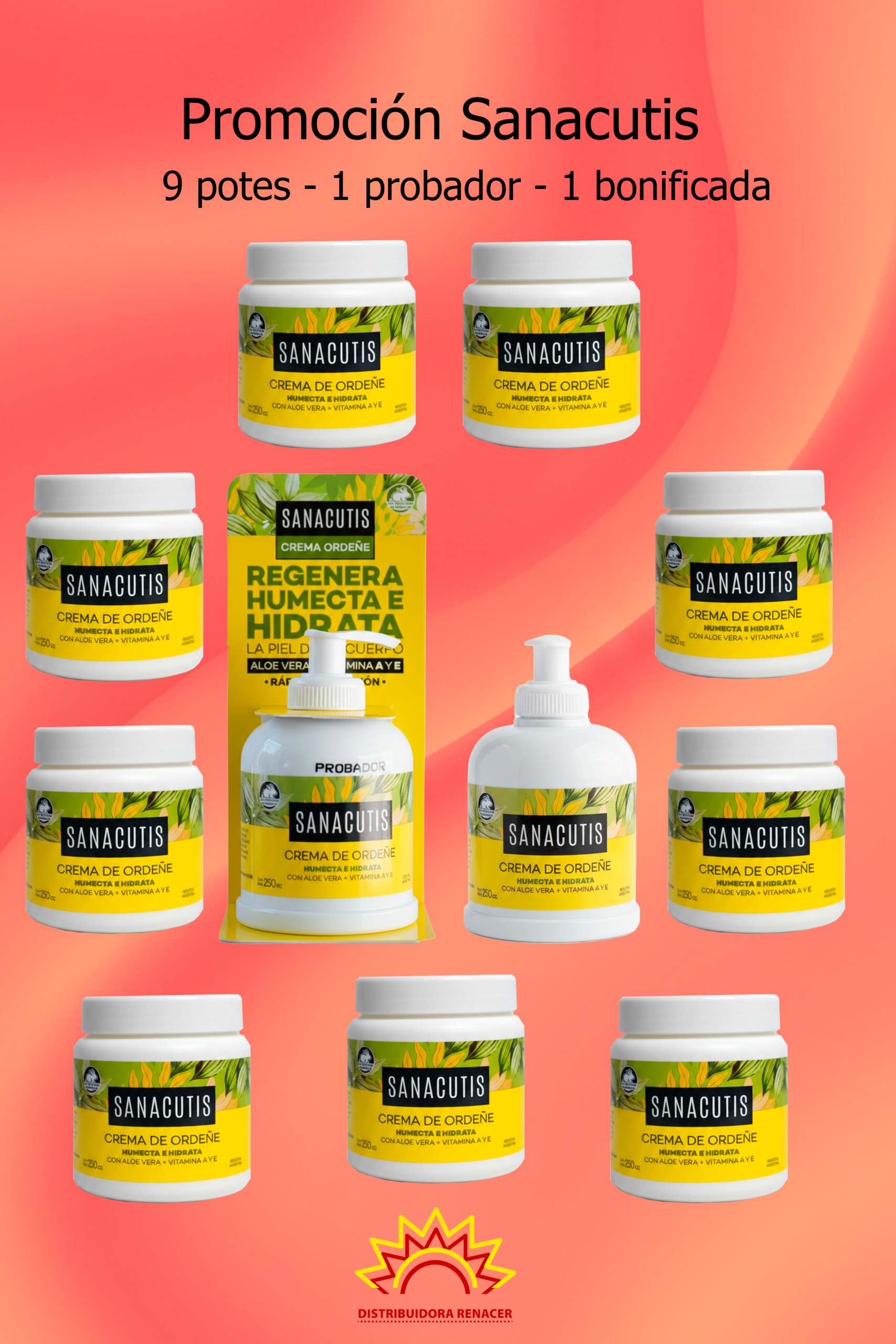 Caja Crema de Ordeñe x9 Unidades + 1 Probador 250cc + 1 Probador Bonificado
