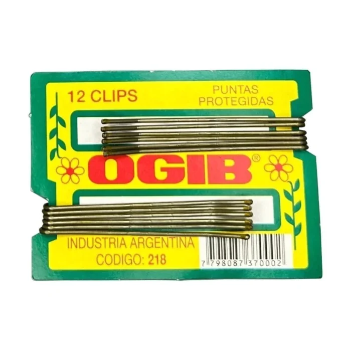 Ogib Clips Largos Rubio x12 unidades