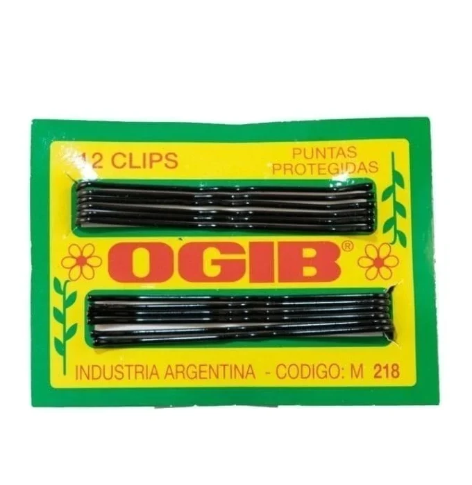 Ogib Clips Largos Negro x12 unidades