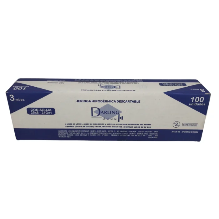 Jeringa con Aguja 3cc x100