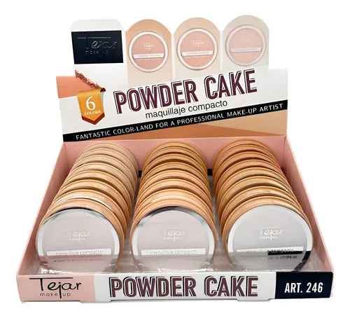 Maquillaje Compacto en Polvo Tejar 15gr Exhibidor x24 unidades