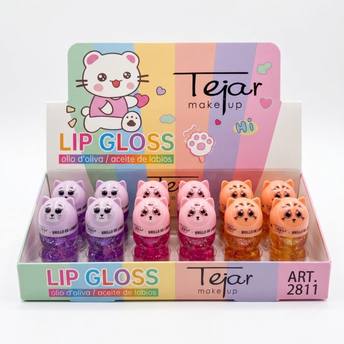 Lip Gloss Gatitos Tejar Exhibidor x24 Unidades