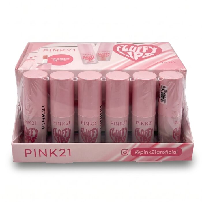 Lip Gloss Pink 21 Fluffy Lips Exhibidor x24 unidades