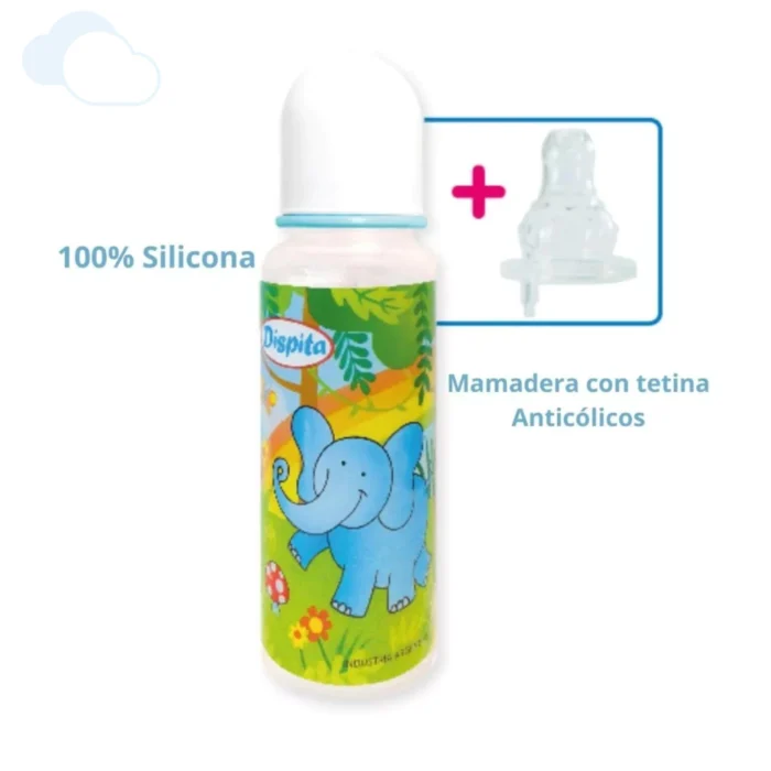 Mamadera Tetina Silicona Decorada x 250ml